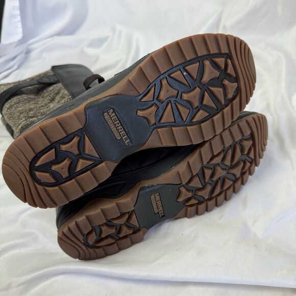 Merrell Eventyr Peak Black Leather Tall Zip Waterproof Tall Winter Boots Size 9 - Picture 10 of 12